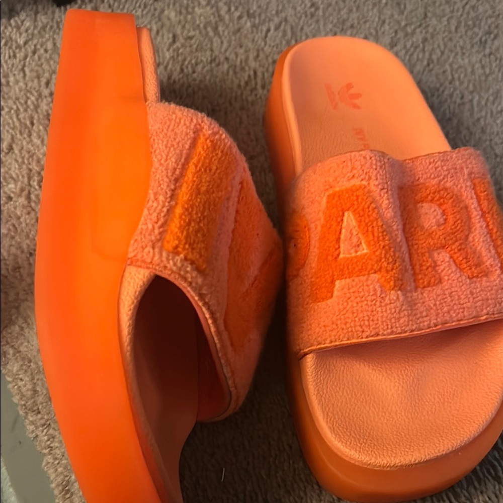 adidas Orange Platform Slide Sandals